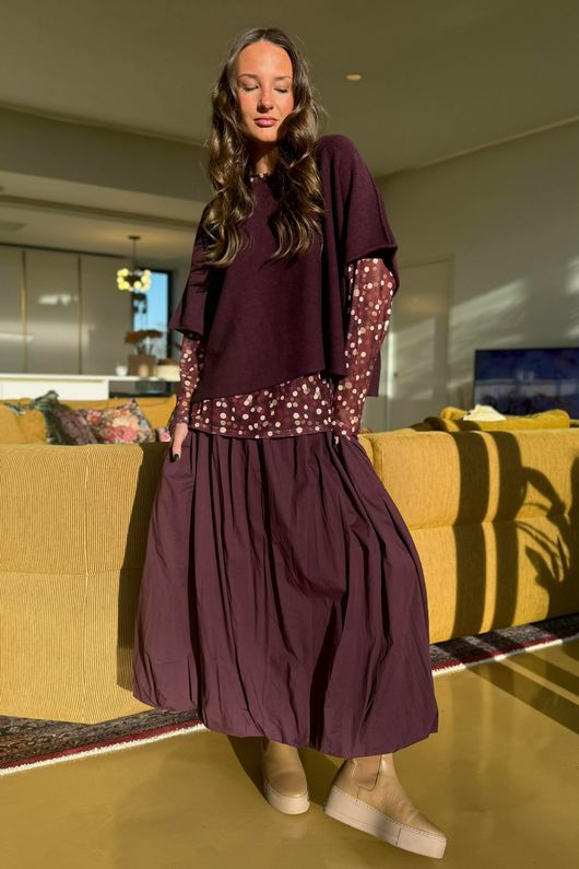 Bobby Mesh Layering Top Terrazzo Spot Aubergine